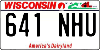 WI license plate 641NHU