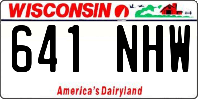WI license plate 641NHW