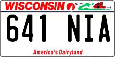 WI license plate 641NIA