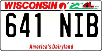 WI license plate 641NIB