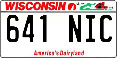 WI license plate 641NIC