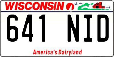WI license plate 641NID