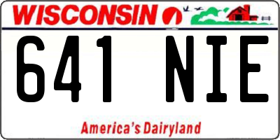 WI license plate 641NIE