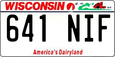 WI license plate 641NIF
