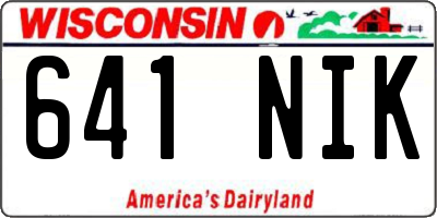 WI license plate 641NIK