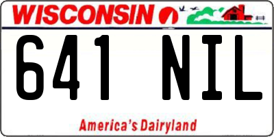 WI license plate 641NIL