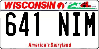 WI license plate 641NIM