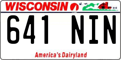WI license plate 641NIN