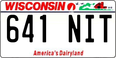 WI license plate 641NIT