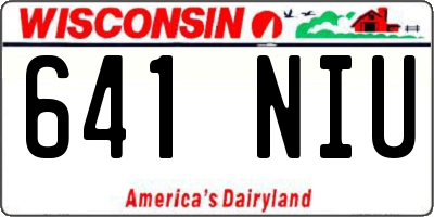 WI license plate 641NIU