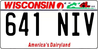 WI license plate 641NIV