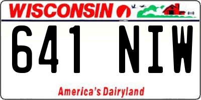 WI license plate 641NIW