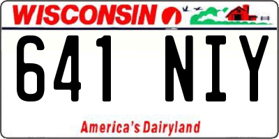 WI license plate 641NIY