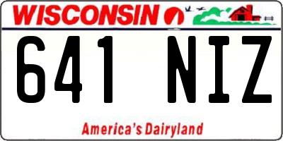 WI license plate 641NIZ