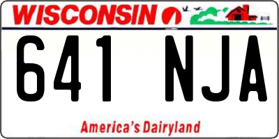 WI license plate 641NJA
