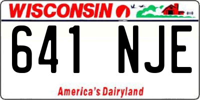 WI license plate 641NJE