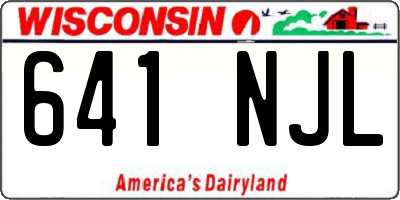 WI license plate 641NJL