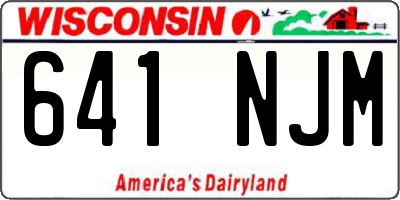 WI license plate 641NJM