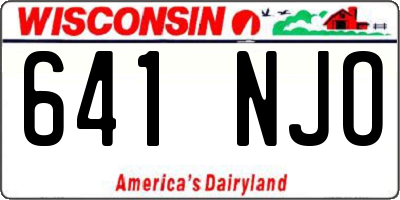 WI license plate 641NJO