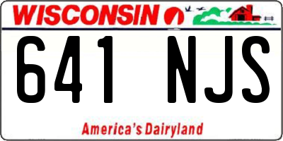 WI license plate 641NJS