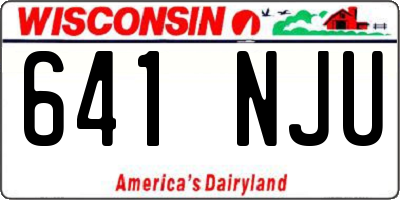 WI license plate 641NJU