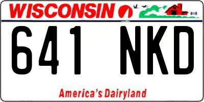 WI license plate 641NKD