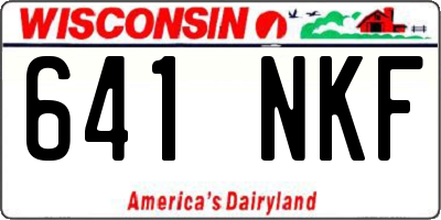 WI license plate 641NKF