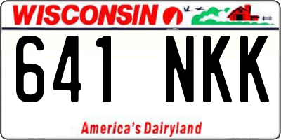 WI license plate 641NKK