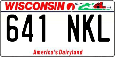WI license plate 641NKL