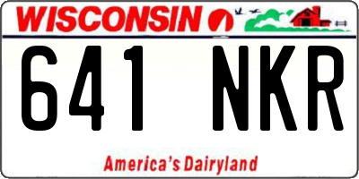WI license plate 641NKR