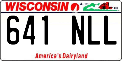 WI license plate 641NLL