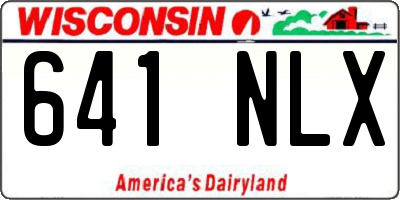 WI license plate 641NLX