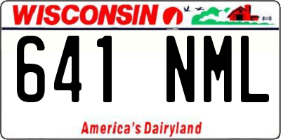 WI license plate 641NML