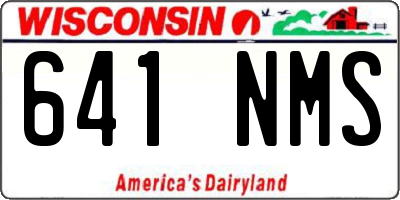 WI license plate 641NMS