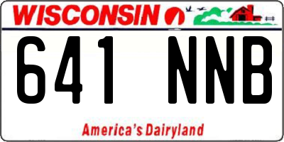 WI license plate 641NNB