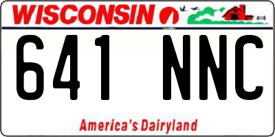 WI license plate 641NNC