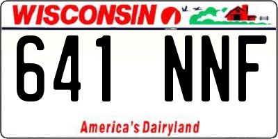 WI license plate 641NNF