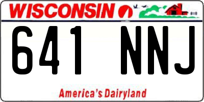 WI license plate 641NNJ