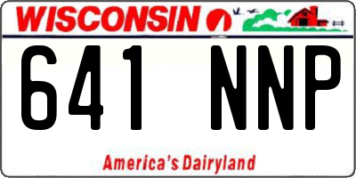 WI license plate 641NNP