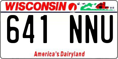 WI license plate 641NNU