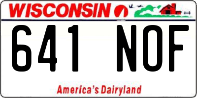 WI license plate 641NOF