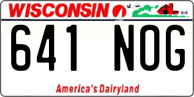 WI license plate 641NOG