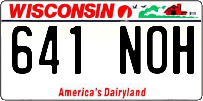 WI license plate 641NOH