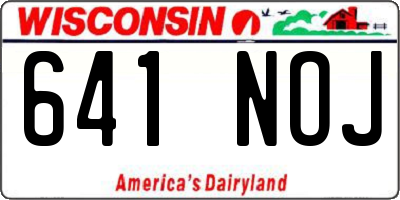 WI license plate 641NOJ