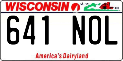WI license plate 641NOL