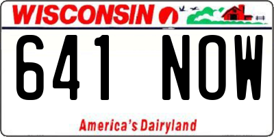 WI license plate 641NOW