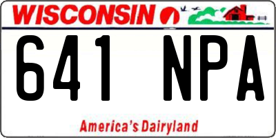WI license plate 641NPA