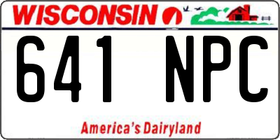 WI license plate 641NPC