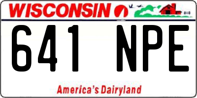 WI license plate 641NPE