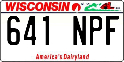 WI license plate 641NPF